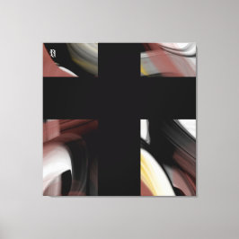 Impressão Em Tela 40x40" Trend Abstract Art Black White Powdery