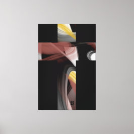 Impressão Em Tela 40x60" Trend Abstract Art Black White Powdery