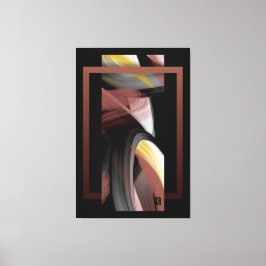 Impressão Em Tela 40x60" Trend Abstract Art Black White Powdery