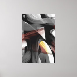 Impressão Em Tela 40x60" Trend Abstract Art Black White Powdery