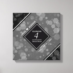Impressão Em Tela 4.ª Celebração do Aniversário do Casamento Linen