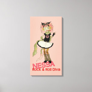 Impressão Em Tela 4 monstro pequenos - Nessa