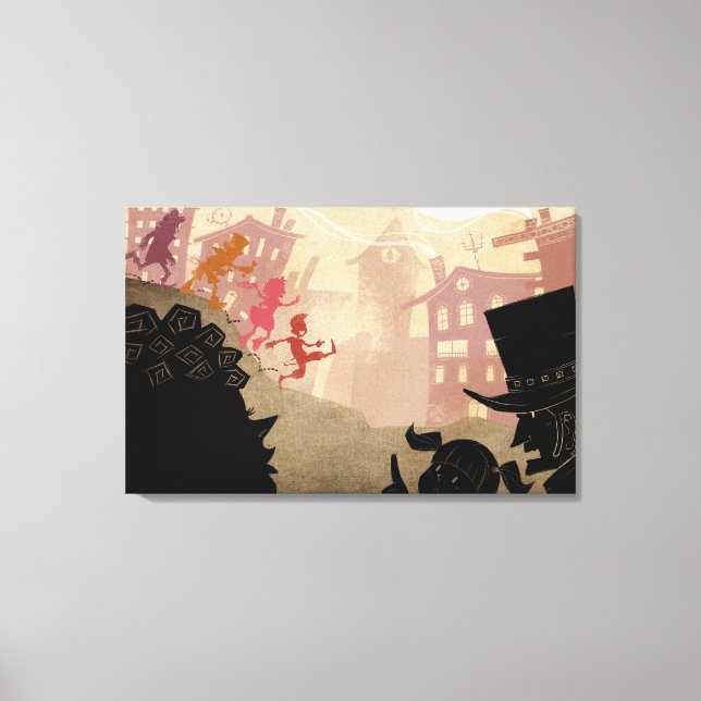 Impressão Em Tela 4 Pequenos Monstros - Caminhando Pela Cidade (Frente)