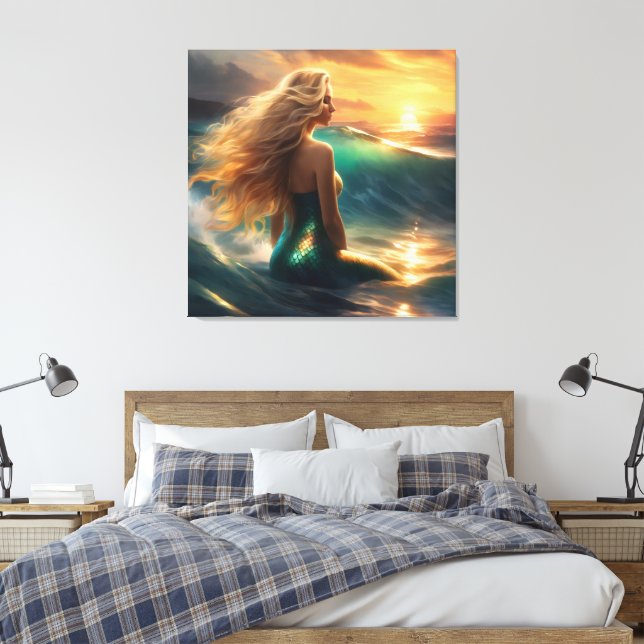 Impressão Em Tela #4 Vida de Sereia (Insitu(Quarto))