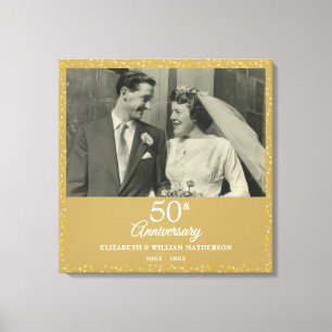 Impressão Em Tela 50ª Foto do Ouro de Aniversário do Amor Corações