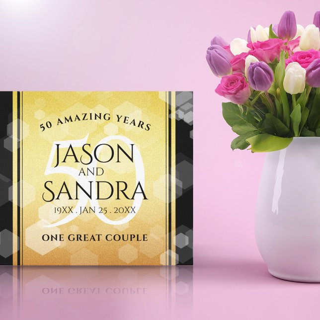 Impressão Em Tela 50º aniversário de casamento do Ouro Elegante (Criador carregado)