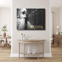 50º Aniversário de Casamento | Letra Dourada | Fot