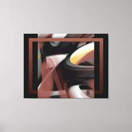 Impressão Em Tela 50x38" Trend Abstract Art Black White Powdery