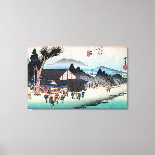 Impressão Em Tela 52. 石 部 宿, 広 Ishibe-juku, Hiroshige, Ukiyo-e