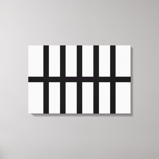 Impressão Em Tela 5 Linhas Pretas Bisectadas (Frente)