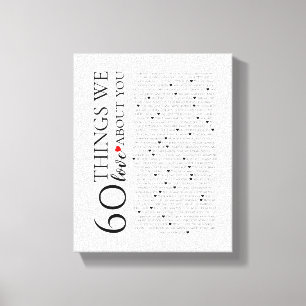 Impressão Em Tela 60 coisas que amamos sobre você, 70 80 de aniversá