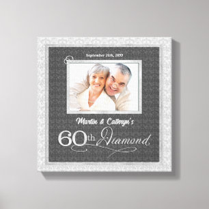 Impressão Em Tela 60th aniversário - foto personalizada 11x11