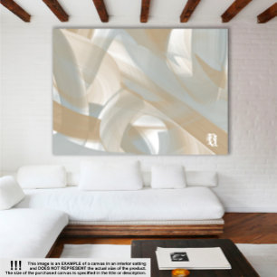 Impressão Em Tela 60x40" Sandy Tornado Trend Abstrato Art Beige