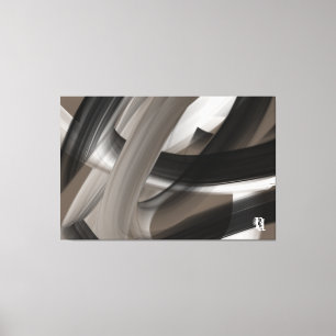 Impressão Em Tela 60x40"Sussurro Terno da Terra Flor Marrom Abstrata