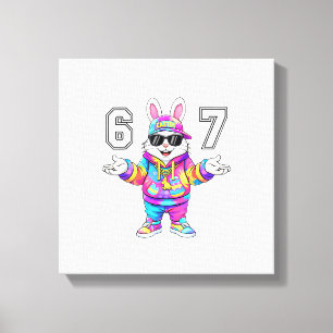 Impressão Em Tela 67 Six Seven Bunny Tie Dye Páscoa Dia 67 Meme Home