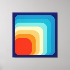 Impressão Em Tela 70s Square Rainbow