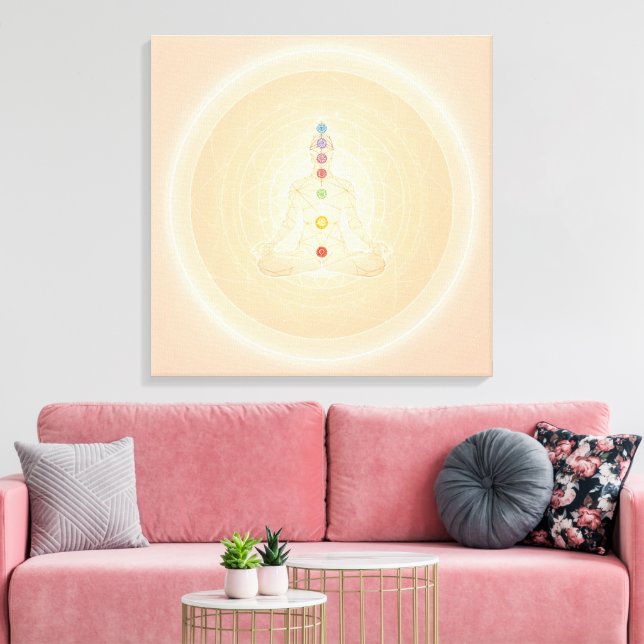 Impressão Em Tela 7 Chakra Meditation Wall Art | Spiritual Yoga  (Insitu(Sala de estar))