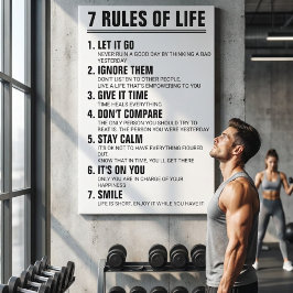 Impressão Em Tela 7 Regras da Citação Motivacional de Vida Moderno S