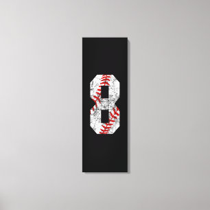 Impressão Em Tela 8.º Aniversário do Baseball Grande Número Oito Ano