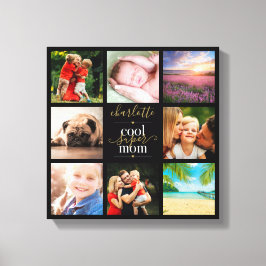 Impressão Em Tela 8 Colagem de Fotos Personalizadas Mãe Super Legal