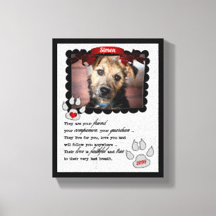 Impressão Em Tela 8x10 Pet Memorial Poem Dog Foto