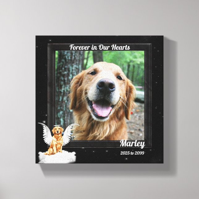 Impressão Em Tela 8x8 Ouro Retreiver Angel Dog Pet Memorial (Frente)