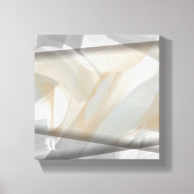 Impressão Em Tela 8x8" Sandy Tornado Trend Abstrato Art Beige (Frente)