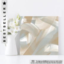 8x8" Sandy Tornado Trend Abstrato Art Beige