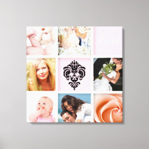 Impressão Em Tela 9 fotos personalizadas na Canvas, Modelo de quadro