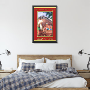 Impressão Em Tela A Arca de Noah Construindo o Quadro Vermelho do Na