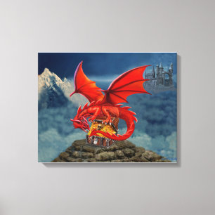 Impressão Em Tela A arca do tesouro do dragão vermelho de voo