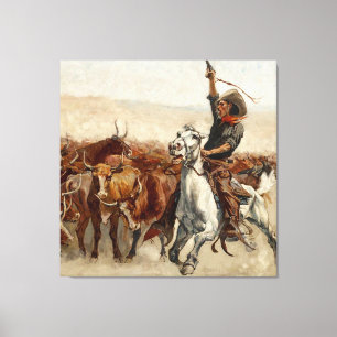 Impressão Em Tela A Arte Ocidental Roundup de Frederic Remington