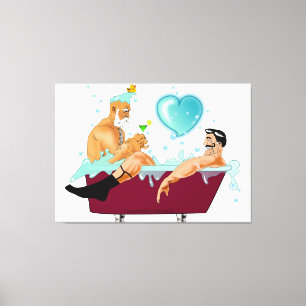 Impressão Em Tela A artística de SlipperyJoe dois gay homens banhei