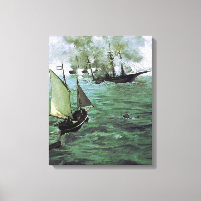 Impressão Em Tela A Batalha do Kearsarge e do Alabama (Frente)