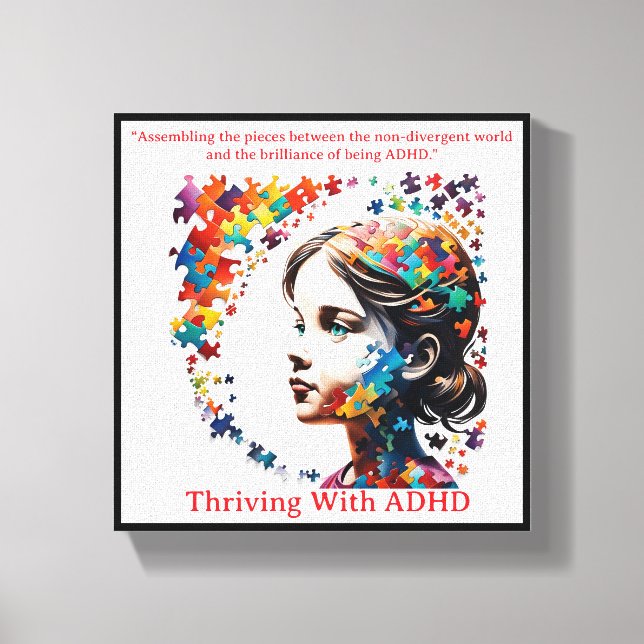 Impressão Em Tela A Brilhância do ADHD (Frente)