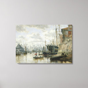 Impressão Em Tela A cabana rústica de madeira no porto de Hamburgo,