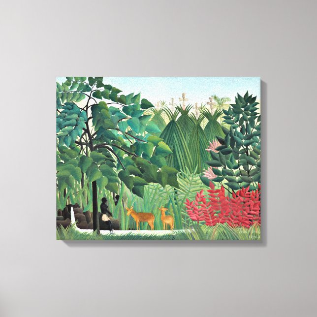 Impressão Em Tela A cachoeira de Henri Rousseau (Frente)