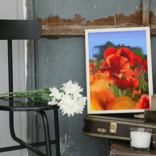 Impressão Em Tela A casa do papoula - pintura a óleo