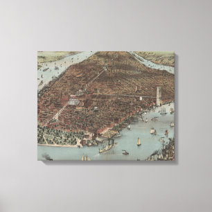 Impressão Em Tela A cidade de New York   1883 (litografia de cor)