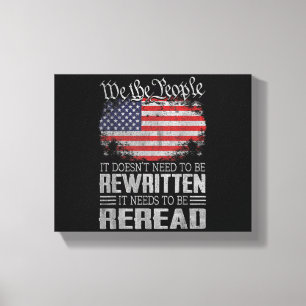 Impressão Em Tela A Constituição dos EUA sobre a bandeira dos EUA pr