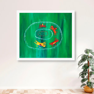 Impressão Em Tela A Corrida dos Cavalos - Pintura de Arte Moderna Ac