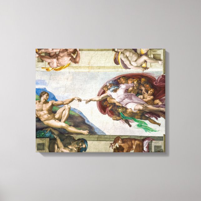 Impressão Em Tela A Criação de Adão | Michelangelo | (Frente)