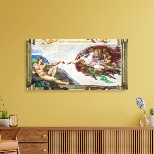 Impressão Em Tela A Criação de Adão | Michelangelo | (Insitu(Sala de estar))