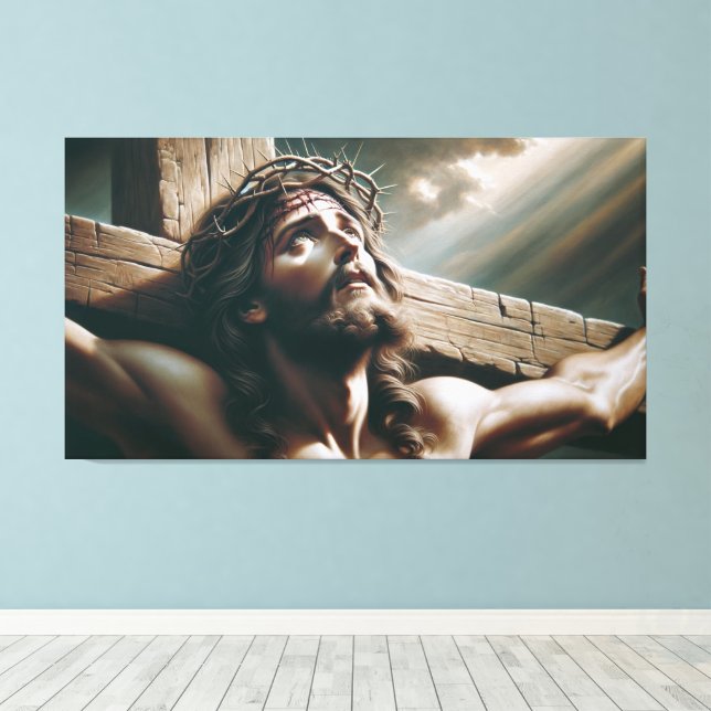 Impressão Em Tela A Crucificação de Jesus (Insitu(piso de madeira))