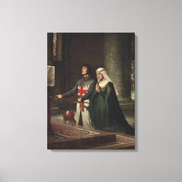 Impressão Em Tela A Dedicação (Cavaleiro Medieval e Sua Dama)