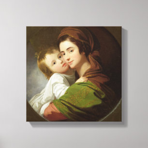 Impressão Em Tela A esposa do artista, Elizabeth, e seu filho Raphae
