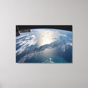 Impressão Em Tela A Estação Espacial Internacional Acima Do Atlântic