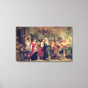 Impressão Em Tela A família do lote que sae de Sodom, 1625 (óleo n