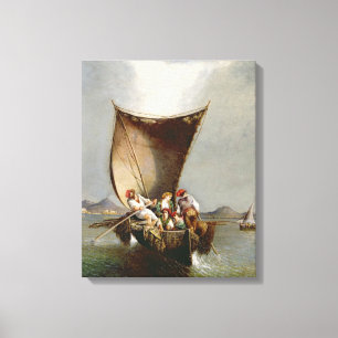 Impressão Em Tela A família do pescador (óleo em canvas)