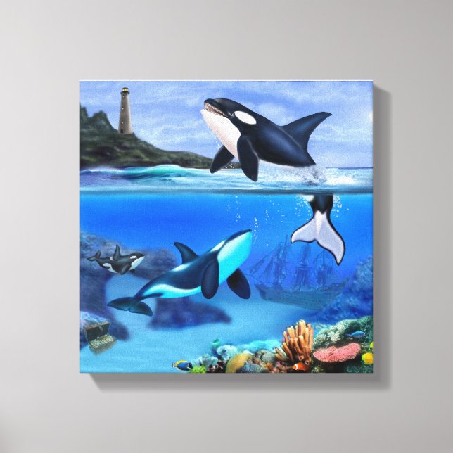 Impressão Em Tela A Família Orca (Frente)